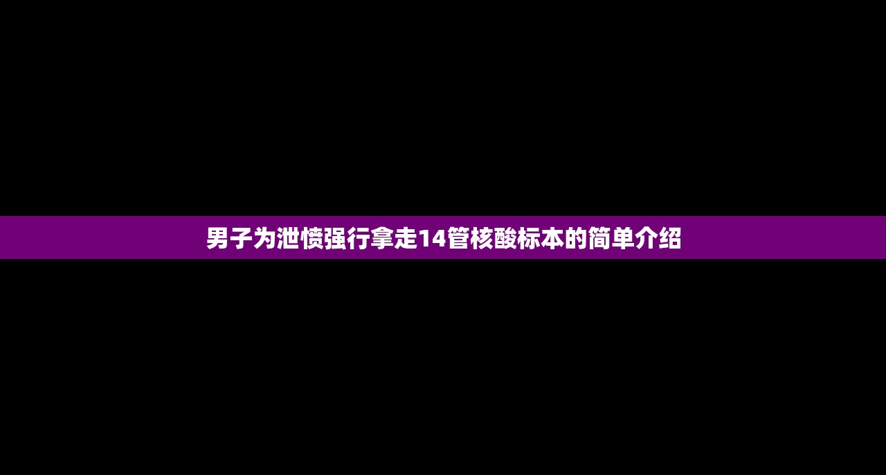 男子为泄愤强行拿走14管核酸标本的简单介绍