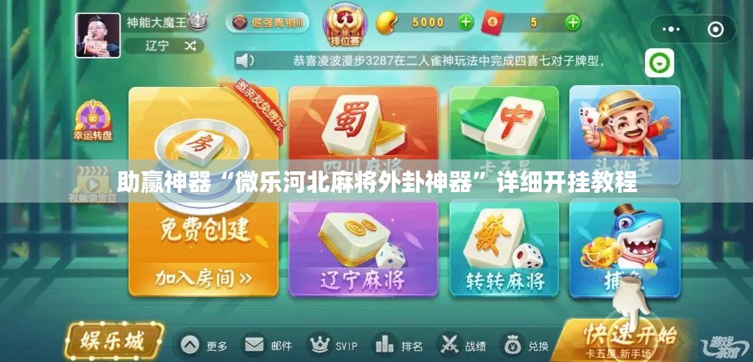 助赢神器“微乐河北麻将外卦神器	”详细开挂教程