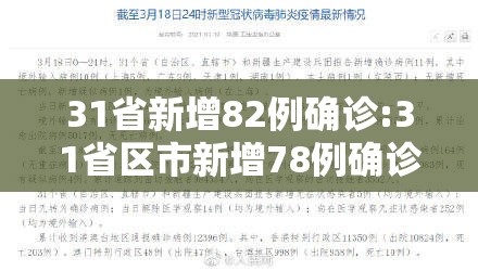 31省新增82例确诊:31省区市新增78例确诊病例 31省新增82例确诊:31省区市新增78例确诊病例
