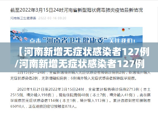 【河南新增无症状感染者127例/河南新增无症状感染者127例是哪里的】 【河南新增无症状感染者127例/河南新增无症状感染者127例是哪里的】