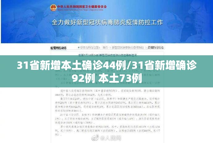 31省新增本土确诊44例/31省新增确诊92例 本土73例