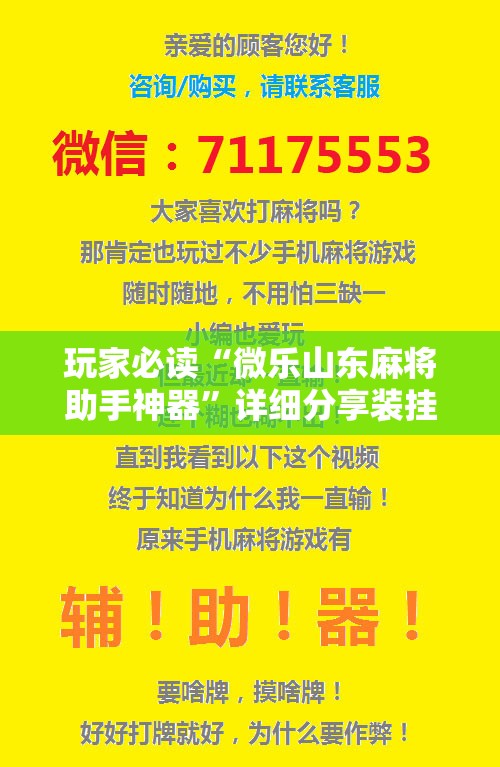 玩家必读“微乐山东麻将助手神器	”详细分享装挂步骤