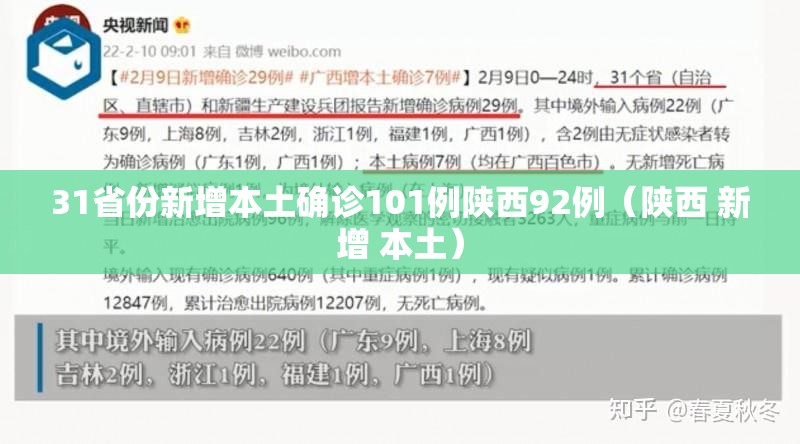 31省份新增本土确诊101例陕西92例（陕西 新增 本土）