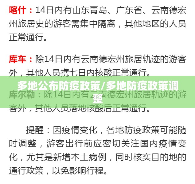 多地公布防疫政策/多地防疫政策调整 多地公布防疫政策/多地防疫政策调整