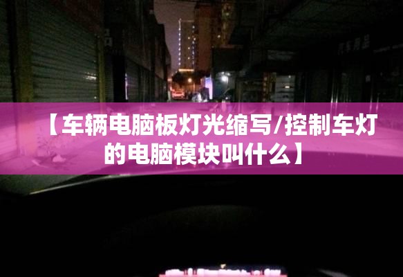 【车辆电脑板灯光缩写/控制车灯的电脑模块叫什么】
