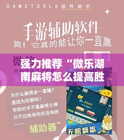 强力推荐“微乐湖南麻将怎么提高胜率”原来可以开挂