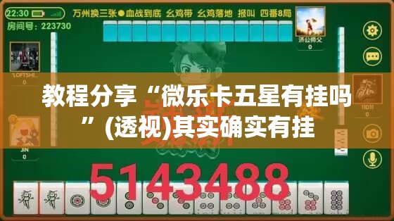教程分享“微乐卡五星有挂吗”(透视)其实确实有挂