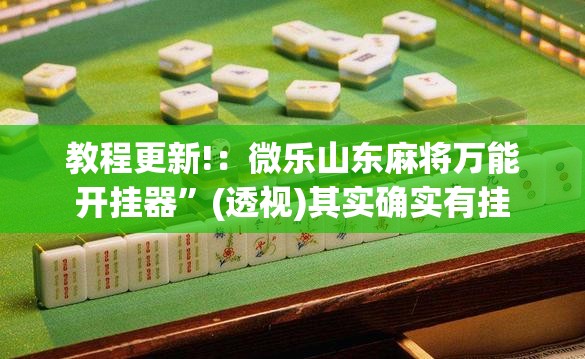 教程更新!：微乐山东麻将万能开挂器”(透视)其实确实有挂