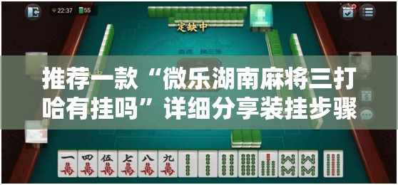 推荐一款“微乐湖南麻将三打哈有挂吗”详细分享装挂步骤