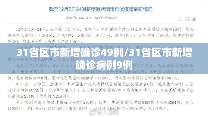 31省区市新增确诊49例/31省区市新增确诊病例9例