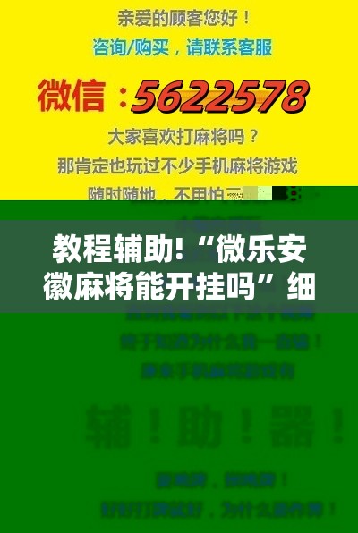 教程辅助!“微乐安徽麻将能开挂吗”细辅助教程分享