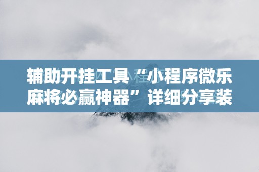 辅助开挂工具“小程序微乐麻将必赢神器”详细分享装挂步骤