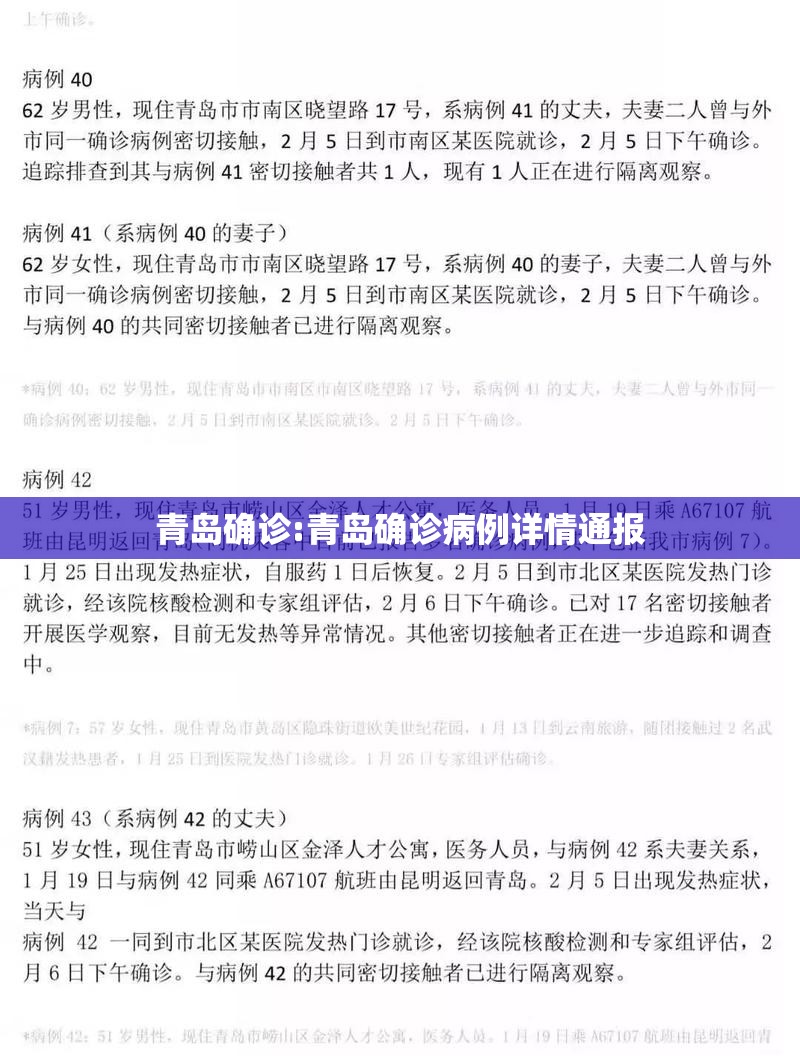 青岛确诊:青岛确诊病例详情通报 青岛确诊:青岛确诊病例详情通报