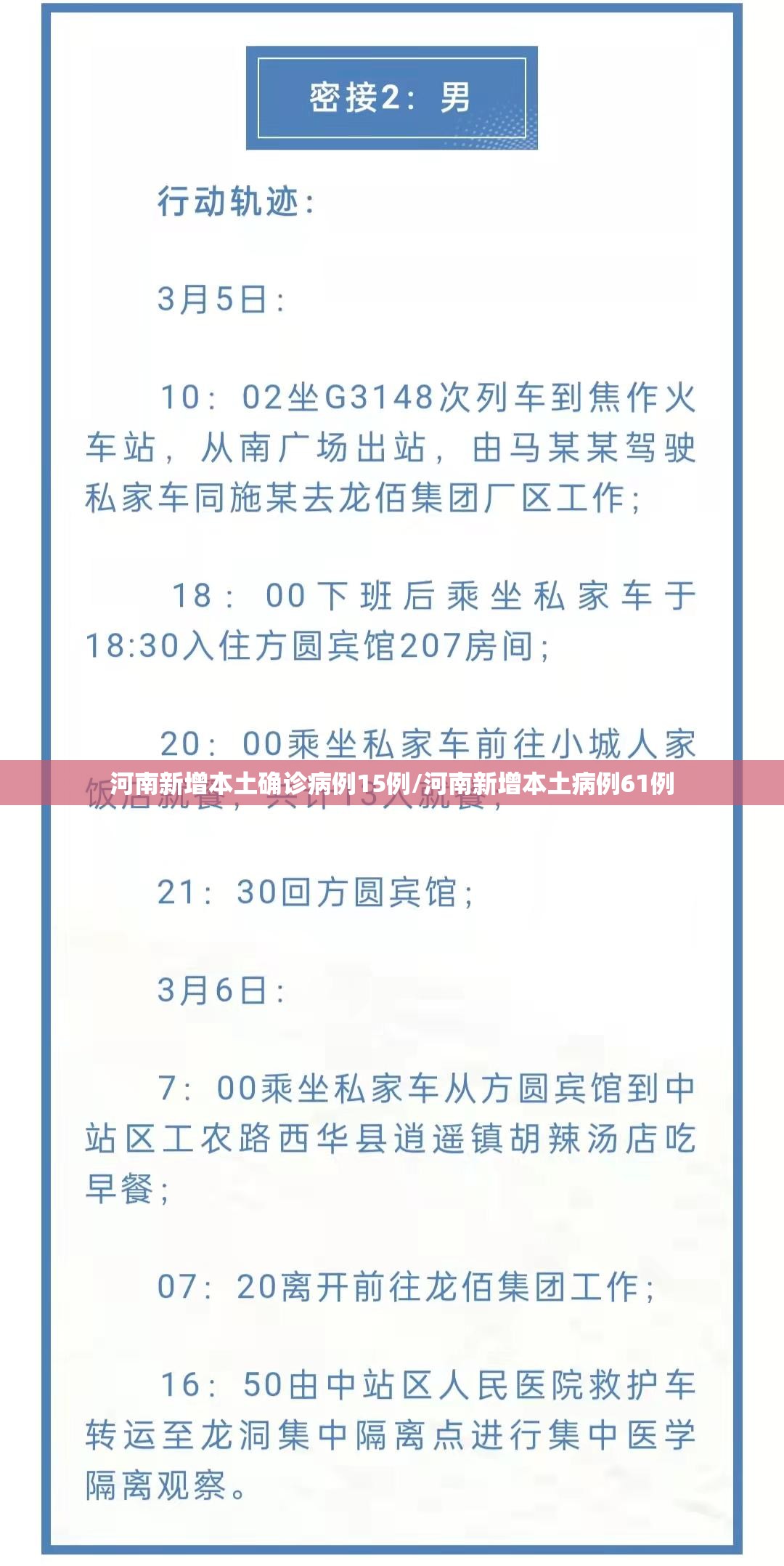河南新增本土确诊病例15例/河南新增本土病例61例