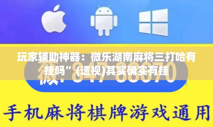 玩家辅助神器：微乐湖南麻将三打哈有挂吗”(透视)其实确实有挂