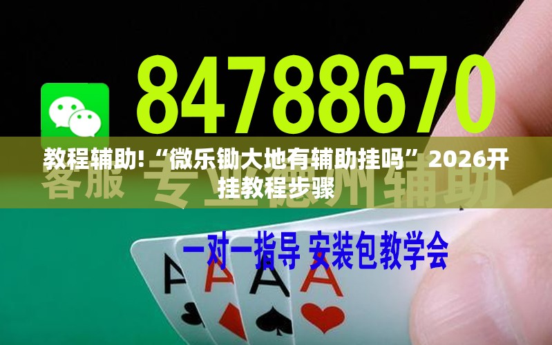 教程辅助!“微乐锄大地有辅助挂吗”2026开挂教程步骤