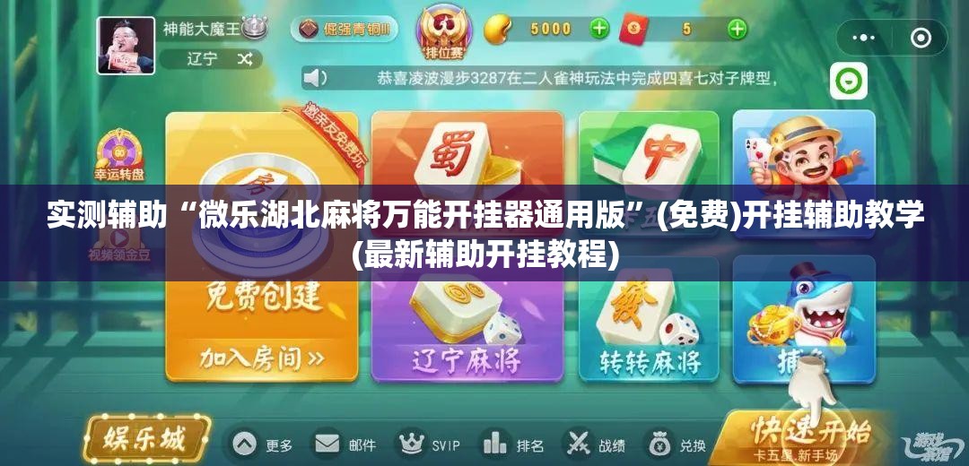 实测辅助“微乐湖北麻将万能开挂器通用版”(免费)开挂辅助教学(最新辅助开挂教程)