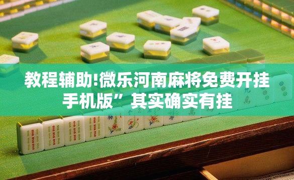 教程辅助!微乐河南麻将免费开挂手机版”其实确实有挂