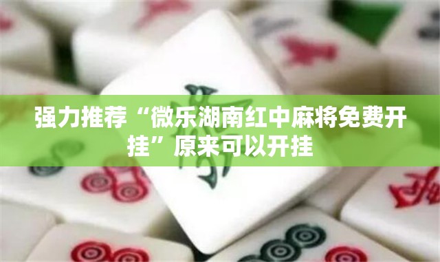 强力推荐“微乐湖南红中麻将免费开挂”原来可以开挂