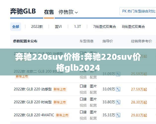 奔驰220suv价格:奔驰220suv价格glb2024 奔驰220suv价格:奔驰220suv价格glb2024