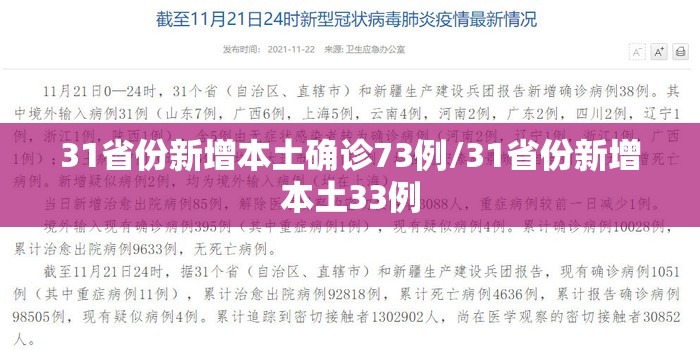 31省份新增本土确诊73例/31省份新增本土33例 31省份新增本土确诊73例/31省份新增本土33例