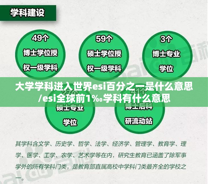 大学学科进入世界esi百分之一是什么意思/esi全球前1‰学科有什么意思