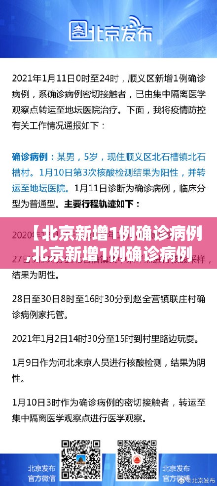 【北京新增1例确诊病例,北京新增1例确诊病例行程】