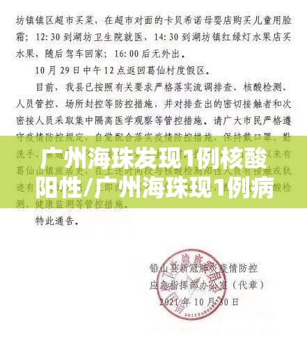 广州海珠发现1例核酸阳性/广州海珠现1例病例行程