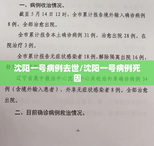 沈阳一号病例去世/沈阳一号病例死因