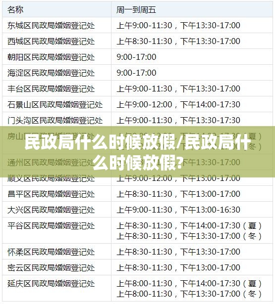 民政局什么时候放假/民政局什么时候放假?