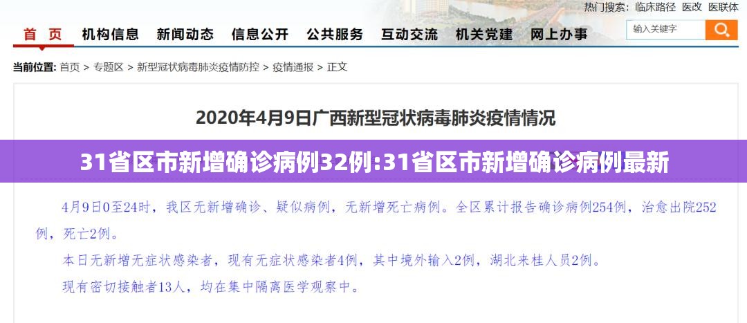 31省区市新增确诊病例32例:31省区市新增确诊病例最新