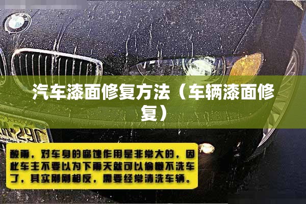 汽车漆面修复方法（车辆漆面修复）