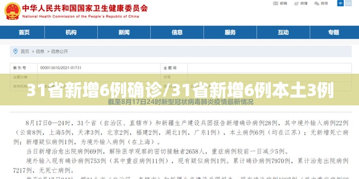 31省新增6例确诊/31省新增6例本土3例