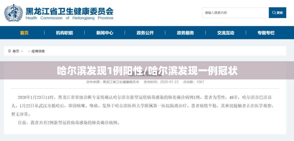 哈尔滨发现1例阳性/哈尔滨发现一例冠状