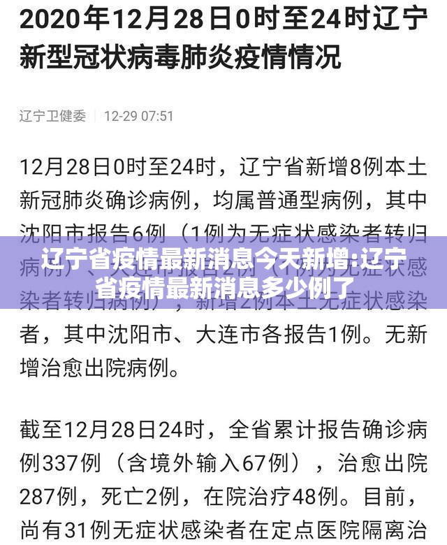辽宁省疫情最新消息今天新增:辽宁省疫情最新消息多少例了