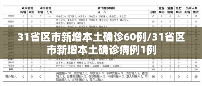 31省区市新增本土确诊60例/31省区市新增本土确诊病例1例