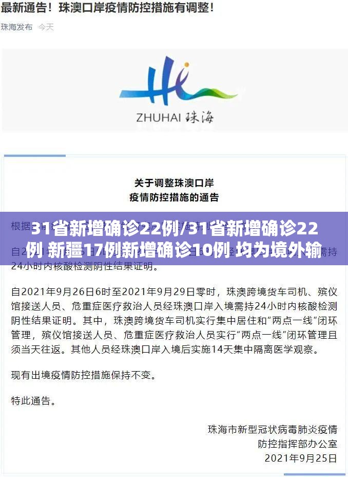 31省新增确诊22例/31省新增确诊22例 新疆17例新增确诊10例 均为境外输入 31省新增确诊22例/31省新增确诊22例 新疆17例新增确诊10例 均为境外输入