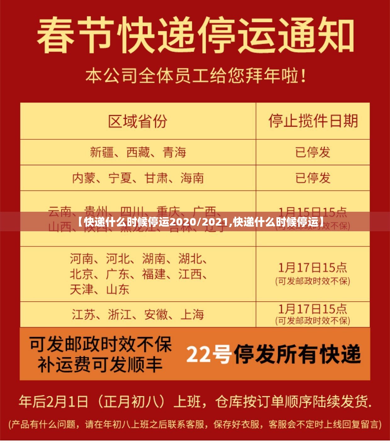 【快递什么时候停运2020/2021,快递什么时候停运】