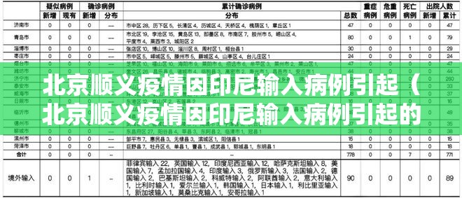 北京顺义疫情因印尼输入病例引起（北京顺义疫情因印尼输入病例引起的原因）