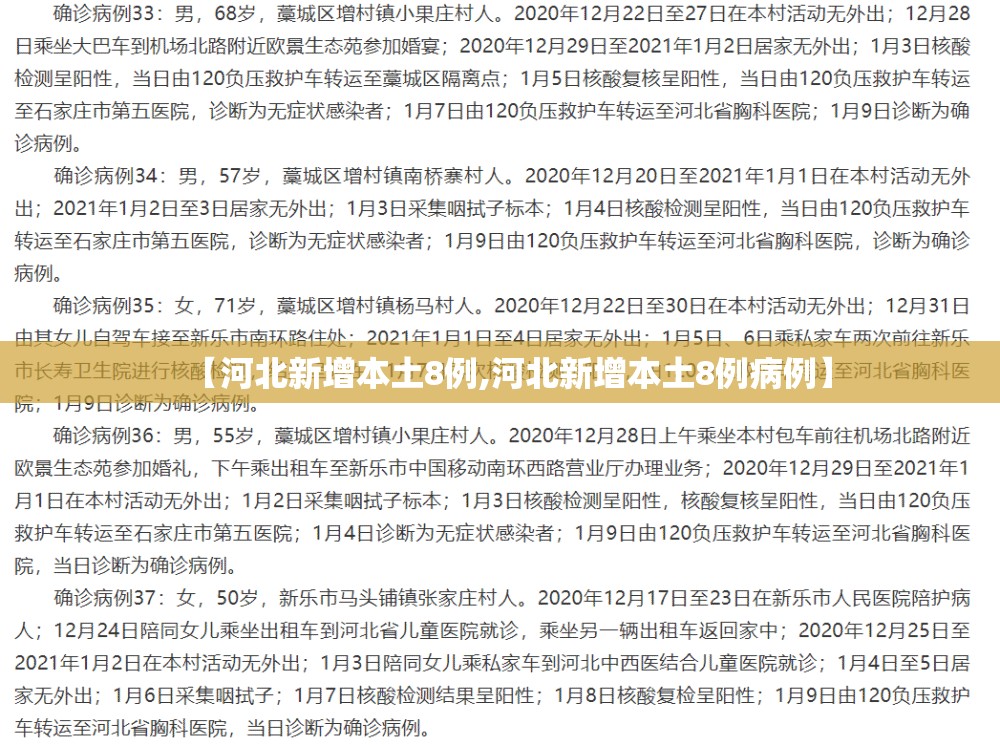 【河北新增本土8例,河北新增本土8例病例】