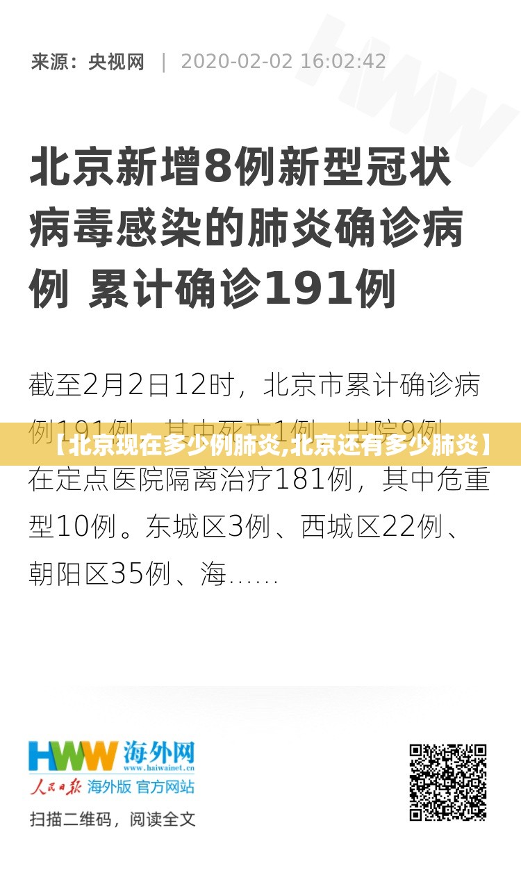 【北京现在多少例肺炎,北京还有多少肺炎】
