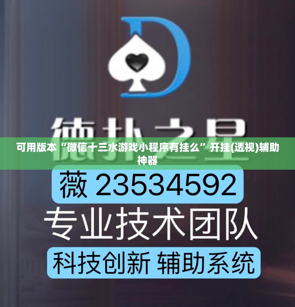 可用版本“微信十三水游戏小程序有挂么”开挂(透视)辅助神器