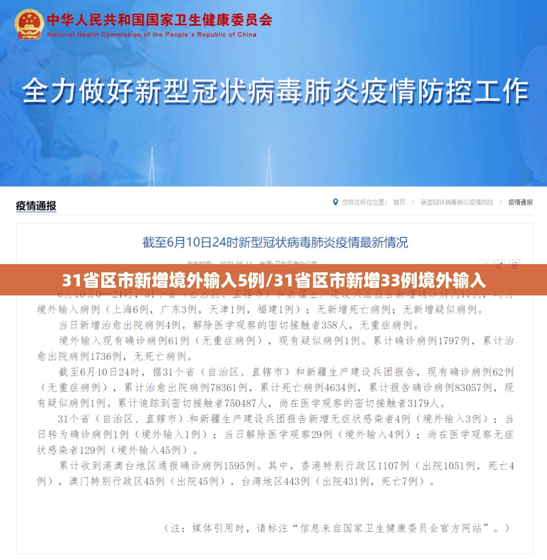 31省区市新增境外输入5例/31省区市新增33例境外输入 31省区市新增境外输入5例/31省区市新增33例境外输入