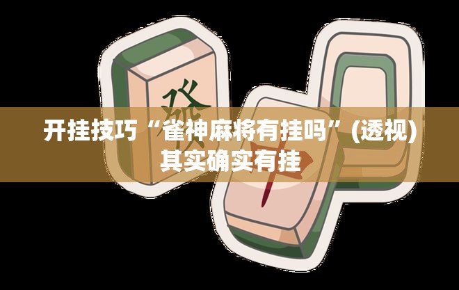开挂技巧“雀神麻将有挂吗”(透视)其实确实有挂
