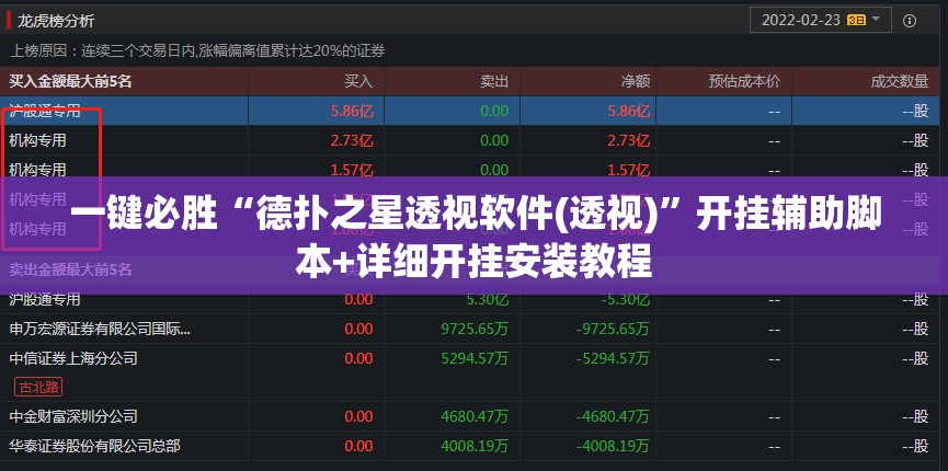 一键必胜“德扑之星透视软件(透视)”开挂辅助脚本+详细开挂安装教程