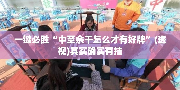 一键必胜“中至余干怎么才有好牌”(透视)其实确实有挂