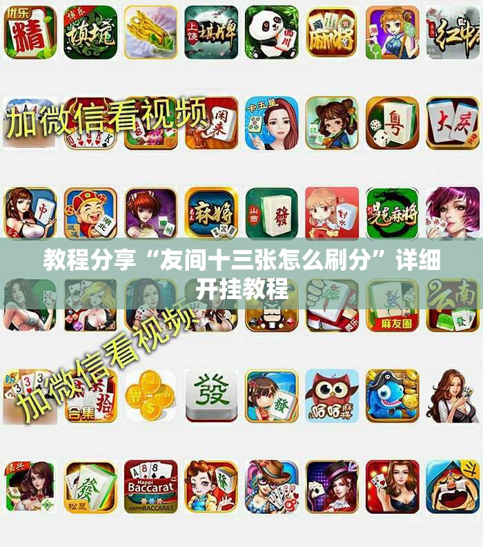 教程分享“友间十三张怎么刷分	”详细开挂教程