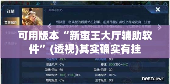 可用版本“新蛮王大厅辅助软件”(透视)其实确实有挂