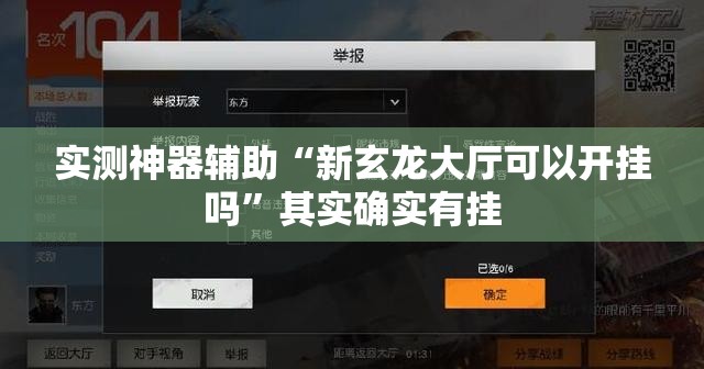实测神器辅助“新玄龙大厅可以开挂吗”其实确实有挂