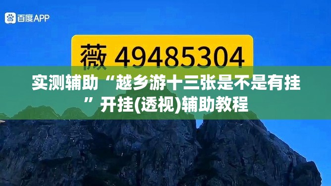 实测辅助“越乡游十三张是不是有挂”开挂(透视)辅助教程